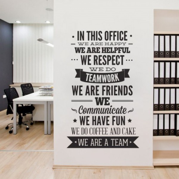 In This Office Typography Sticker - Office Sticker - Motivational Decals - Office Decor Typography