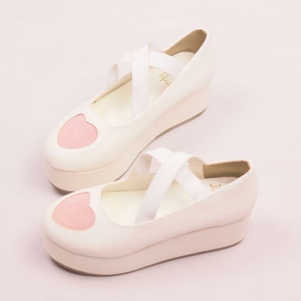 Harajuku love lolita round bottomed shoes